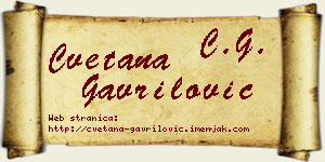 Cvetana Gavrilović vizit kartica